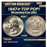 1947-p Washington Quarter TOP POP! 25c ms68 SEGS