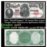 1907 $5 Large Size Legal Tender Note "WoodChopper"