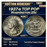 1937-s Washington Quarter TOP POP 25c ms67+ SEGS
