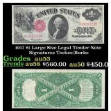 1917 $1 Large Size Legal Tender Note Grades Select