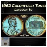 PCGS 1962 Proof Lincoln Cent Colorfully Toned 1c p
