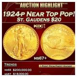 1924-p Gold St. Gaudens Double Eagle Near Top Pop!