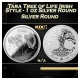 Tara Tree of Life Irish Style - 1 oz Silver Round