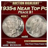 1935-s Peace Dollar Near Top Pop $1 ms66 SEGS