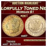 1904-o Morgan Dollar Colorfully Toned Near Top Pop