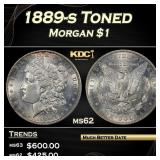 1889-s Morgan Dollar Toned $1 Grades ms62