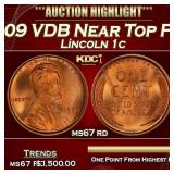 1909 VDB Lincoln Cent Near Top Pop! 1c ms67 rd SEG