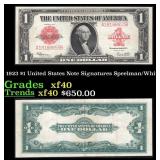 1923 $1 United States Note Grades xf Signatures Sp