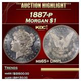 1887-p Morgan Dollar $1 ms65+ DMPL SEGS