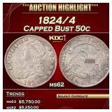 1824/4 Capped Bust Half Dollar 50c ms62 USCG