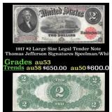 1917 $2 Large Size Legal Tender Note Thomas Jeffer