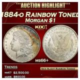 1884-o Morgan Dollar Rainbow Toned $1 ms66+ SEGS