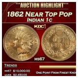 1862 Indian Cent Near Top Pop 1c ms67 SEGS