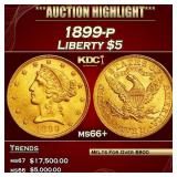 1899-p Gold Liberty Half Eagle $5 ms66+ SEGS