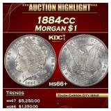 1884-cc Morgan Dollar $1 ms66+ SEGS