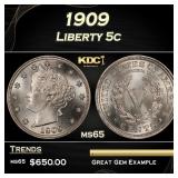 1909 Liberty Nickel 5c Grades ms65