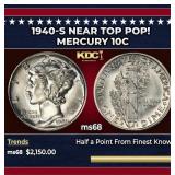 1940-s Mercury Dime Near Top Pop! 10c ms68 SEGS