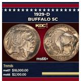 1929-d Buffalo Nickel 5c ms66+ SEGS