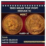 1903 Indian Cent Near Top Pop! 1c ms66+ rd SEGS