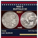 1925-s Buffalo Nickel 5c ms63 USCG