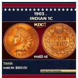 1903 Indian Cent . 1c Grades ms65 rd