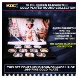 10 Coin Queen Elizabth II Gold Plated Round Collec