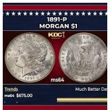 1891-p Morgan Dollar $1 Grades Choice Unc