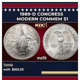 1989-d Congress Modern Commem Dollar $1 ms70 SEGS