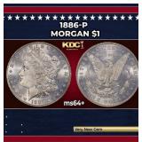 1886-p Morgan Dollar $1 Grades Choice+ Unc