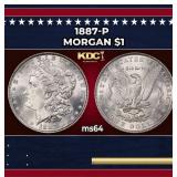 1887-p Morgan Dollar $1 Grades Choice Unc