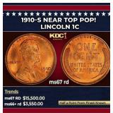 1910-s Lincoln Cent Near Top Pop! 1c ms67 rd SEGS