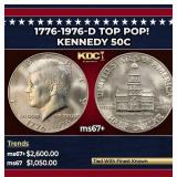 1776-1976-d Kennedy Half Dollar TOP POP! 50c ms67+