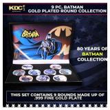 9 Coin Batman DC Gold Plated Round Collection