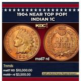 1904 Indian Cent Near Top Pop! 1c ms67 rd SEGS