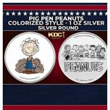 Pig Pen Peanuts Colorized Style - 1 oz Silver Roun