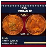 1899 Indian Cent . 1c ms65+ rd SEGS
