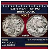 1935-s Buffalo Nickel Near Top Pop 5c ms66+ SEGS