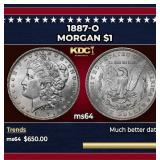 1887-o Morgan Dollar $1 Grades ms64