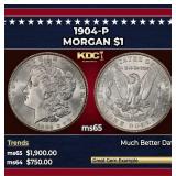 1904-p Morgan Dollar $1 ms65 SEGS