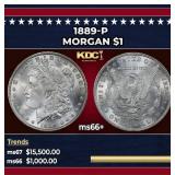 1889-p Morgan Dollar $1 ms66+ SEGS