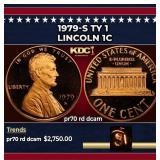 1979-s Ty 1 Proof Lincoln Cent 1c pr70 rd dcam SEG
