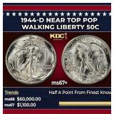 1944-d Walking Liberty Half Dollar Near Top Pop 50