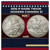 2016-p Mark Twain Modern Commem Dollar $1 ms70 SEG