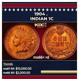 1904 Indian Cent . 1c ms66+ rd SEGS