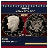 1986-s Proof Kennedy Half Dollar 50c pr70 dcam SEG