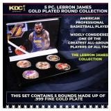 5 Coin Lebron James Gold Plated Round Collection