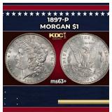 1897-p Morgan Dollar $1 Grades ms63+