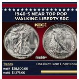1940-s Walking Liberty Half Dollar Near Top Pop 50