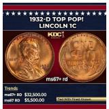 1932-d Lincoln Cent TOP POP! 1c ms67+ rd SEGS