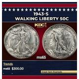 1943-s Walking Liberty Half Dollar 50c Grades ms65